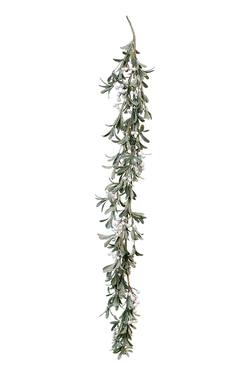 Frosted Mistletoe Garland with White Berries - 1.4m