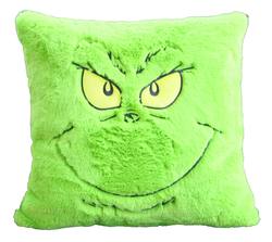 Grinch Smile Cushion 40cm x 40cm - Super Soft Plush!