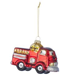 Shiny Red Firetruck Hanging Ornament