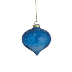 Etched Blue Onion Bauble