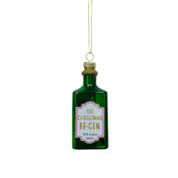 Glass Christmas Gin Bottle Hanger